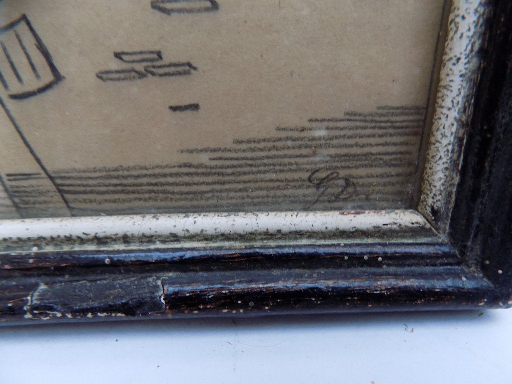 Lijsten wanddecoratie lijst begin 1900 paleis kerk potlood, Ophalen of Verzenden, Gebruikt