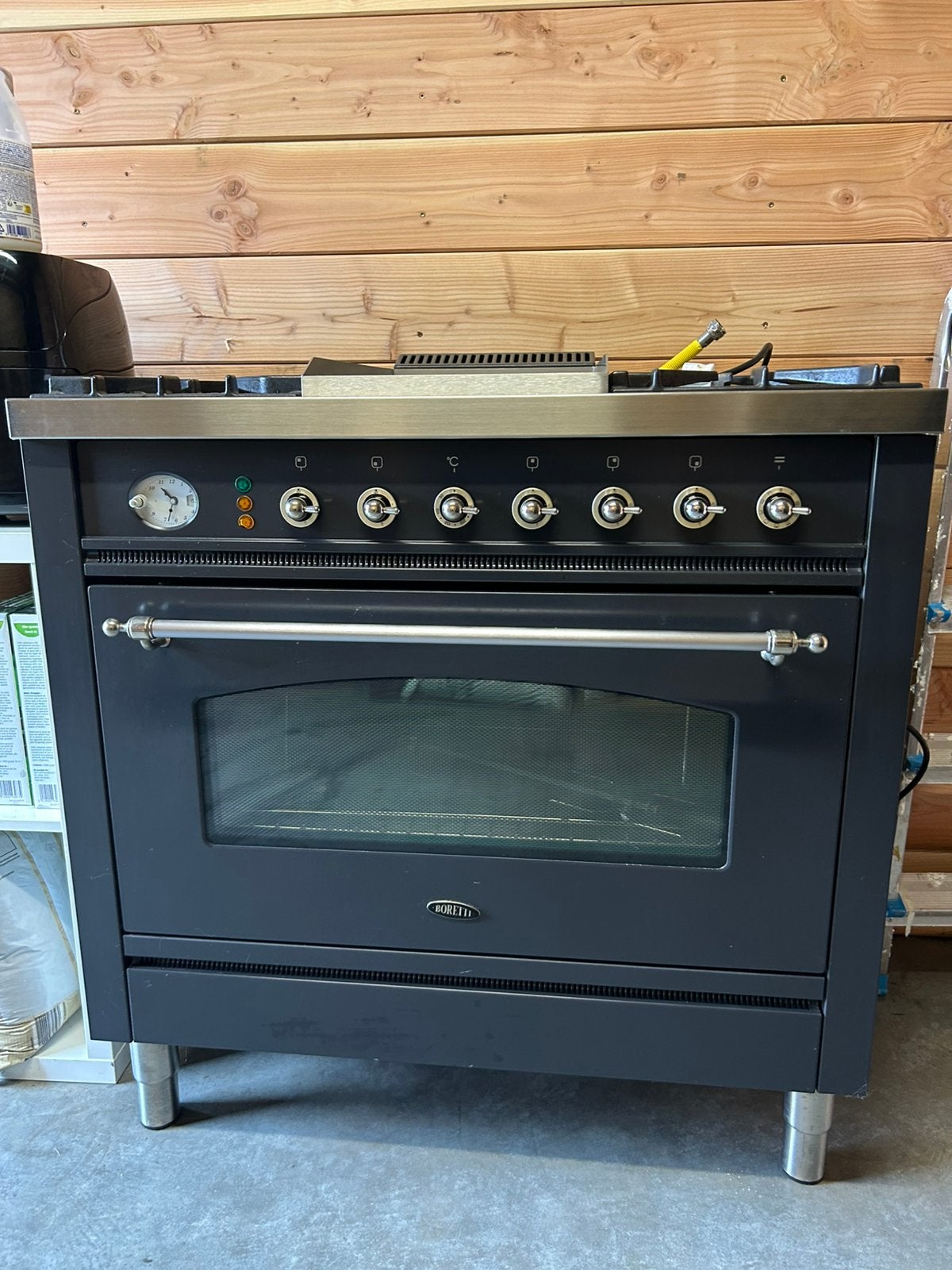 Boretti gasfornuis met elektrische oven | 90 cm | Grillplaat, Witgoed en Apparatuur, Fornuizen, Zo goed als nieuw, Vrijstaand