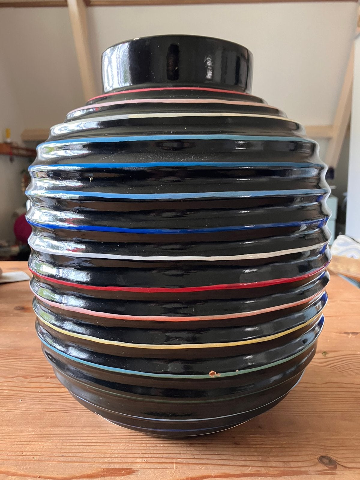 Vaas - middelgroot 30 cm, Ophalen, Zo goed als nieuw, Zwart