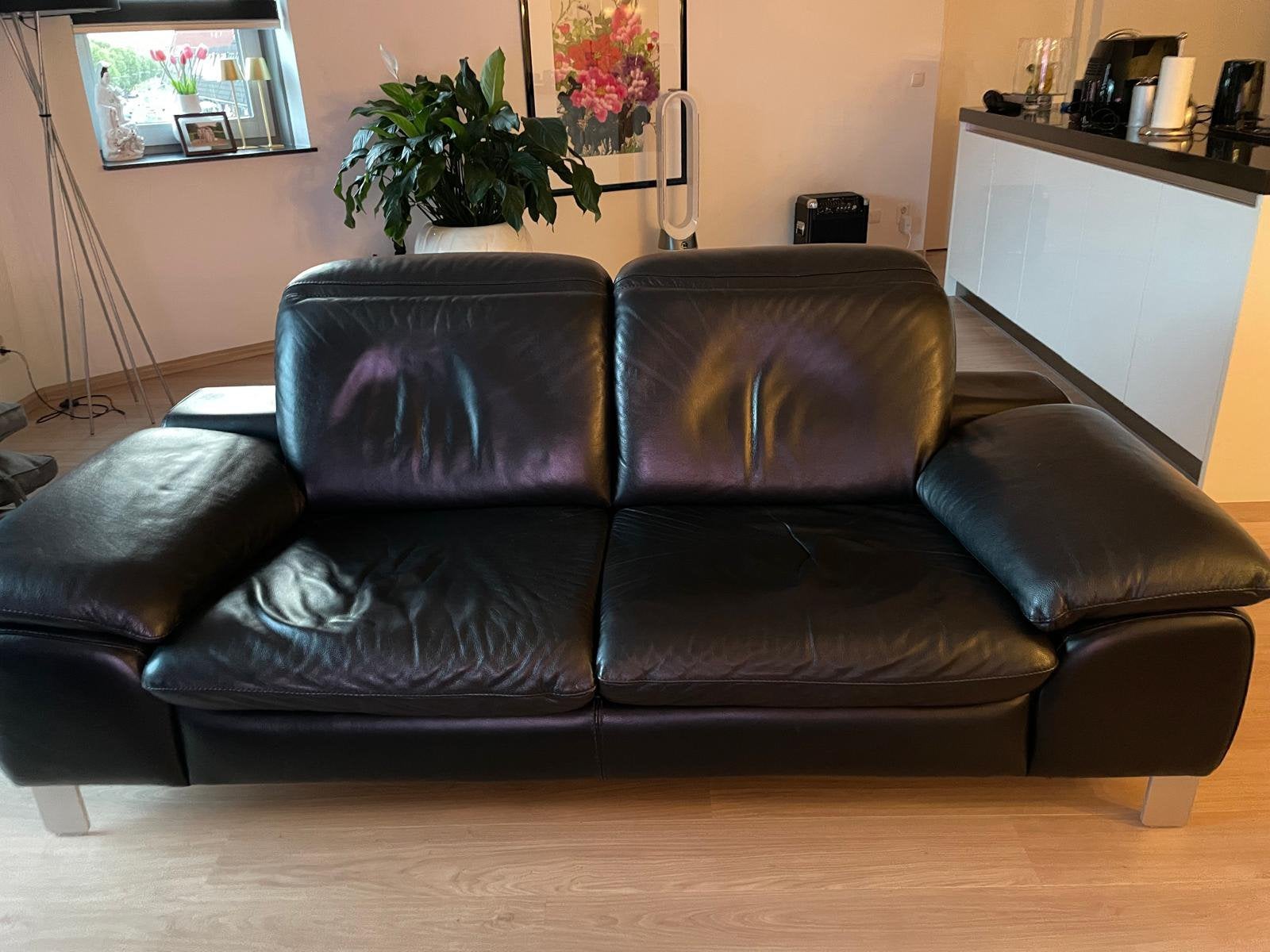 Leren bank, Ophalen, Gebruikt, Minder dan 75 cm, Leer