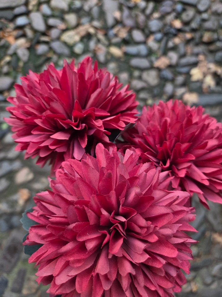 POMPOM KUNST CHRYSANT - ROOD - KOOPJE