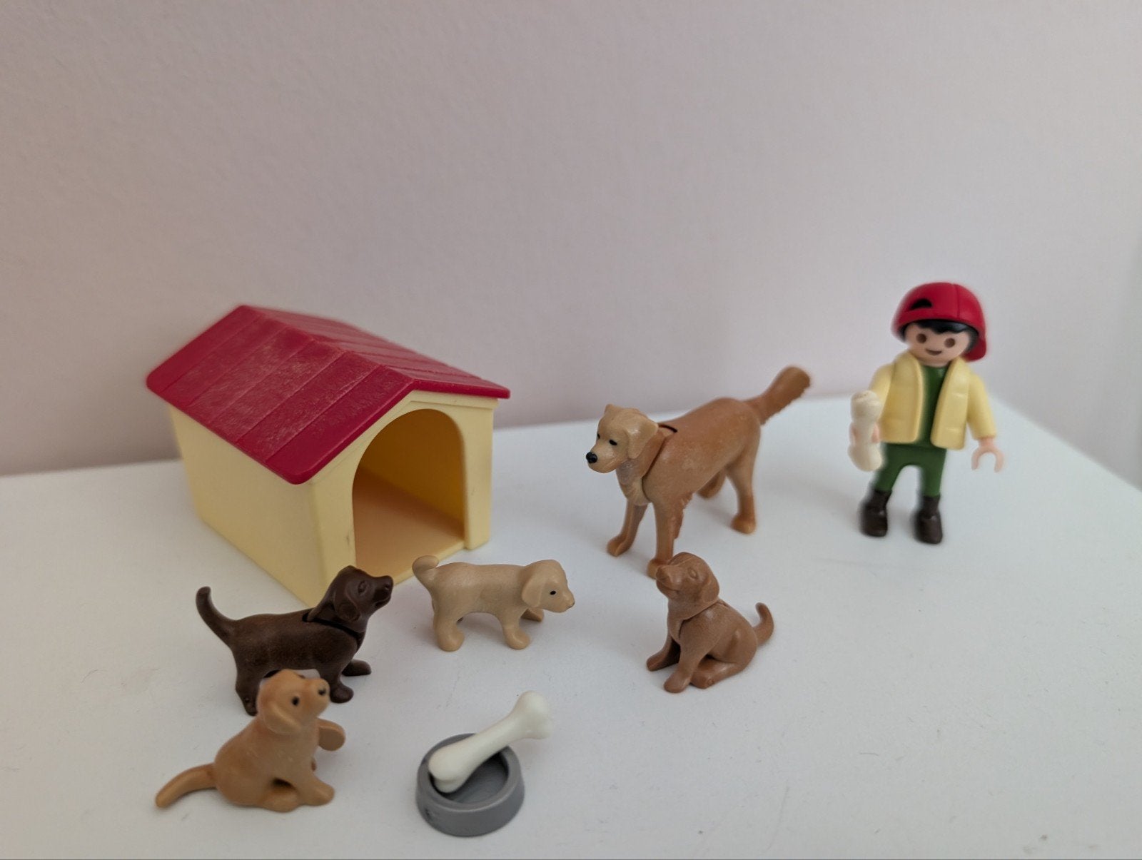 Playmobil hondenhok, hond met pups en baasje, Ophalen of Verzenden, Zo goed als nieuw, Complete set, Overige typen