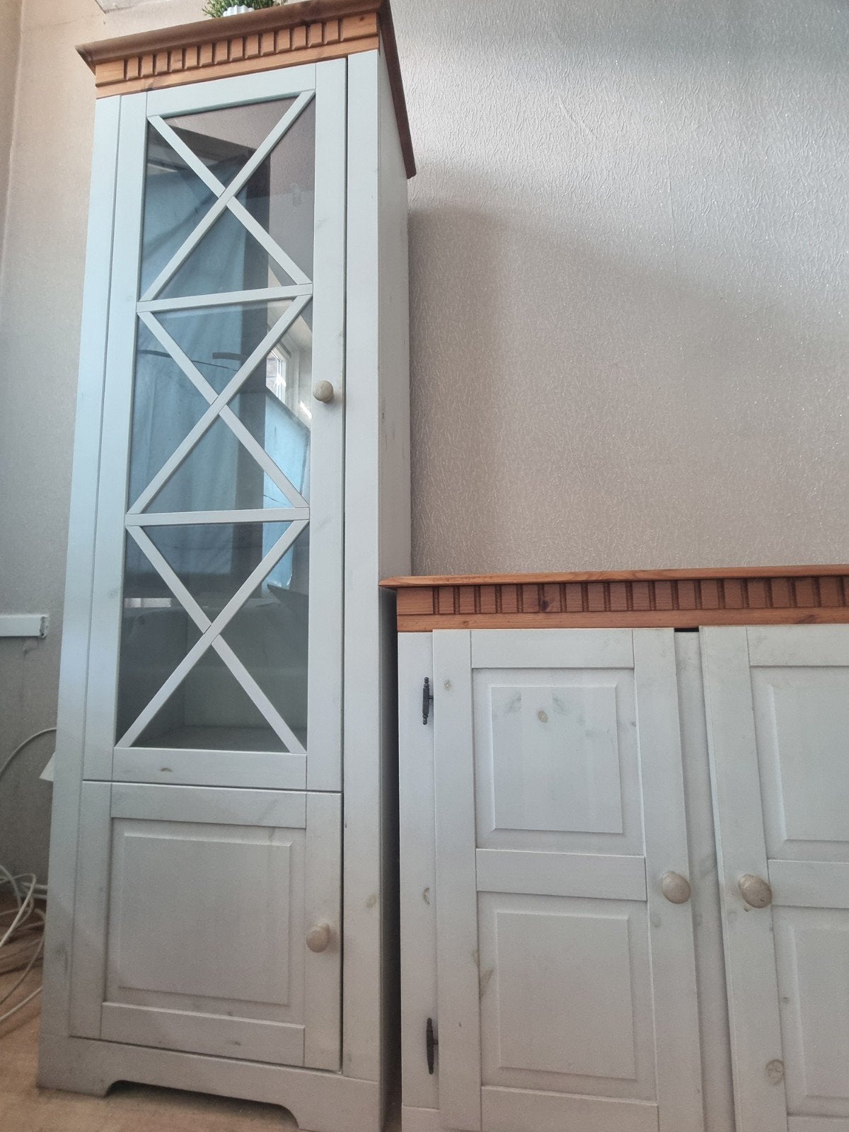 wit meubel 3 stuks hout, Huis en Inrichting, Ophalen, Eikenhout, Romantisch, brocaat, 150 tot 200 cm