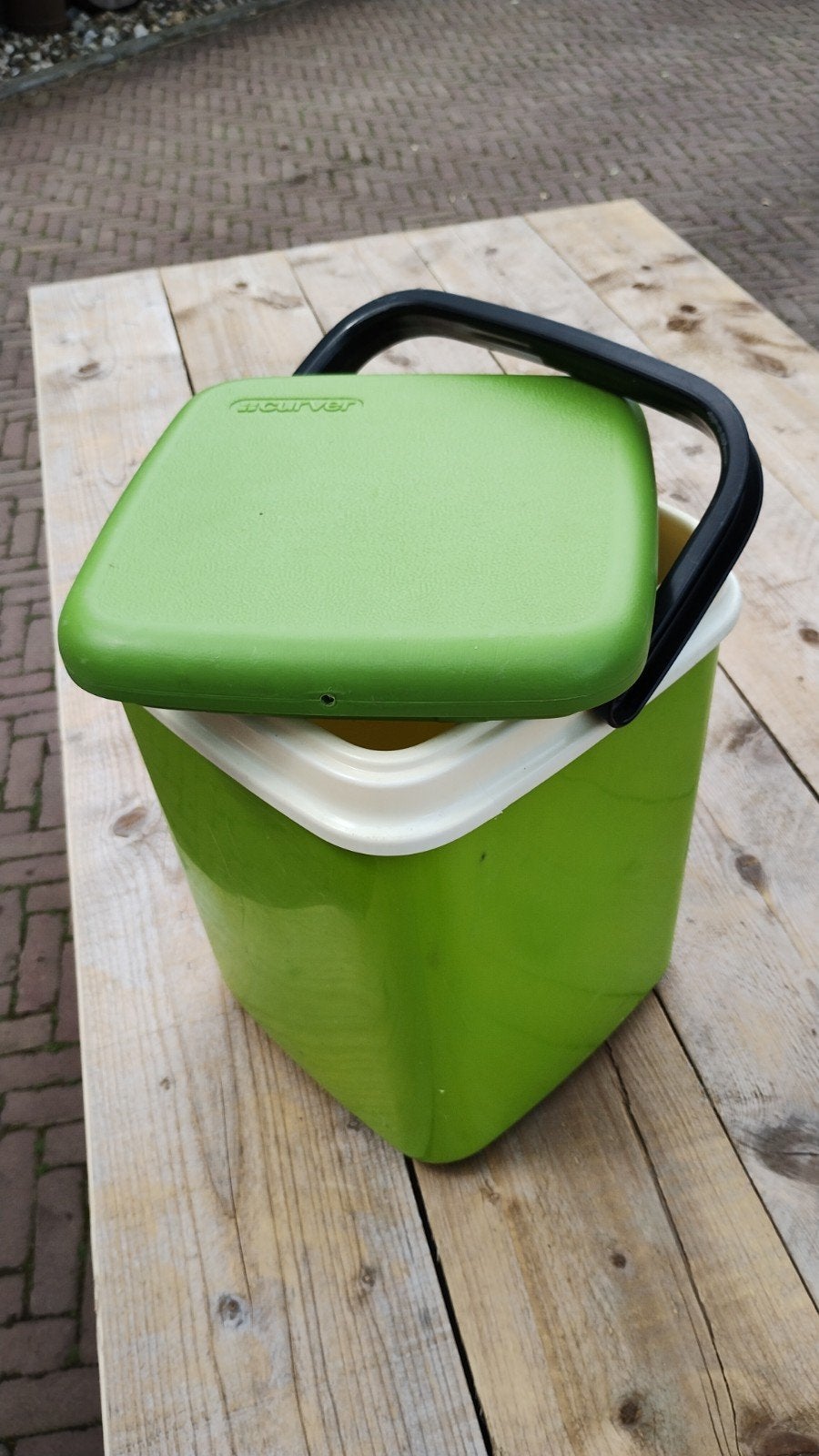 Retro Curver koelbox - Groen, Ophalen of Verzenden, Gebruikt, Koelbox, Koelelement