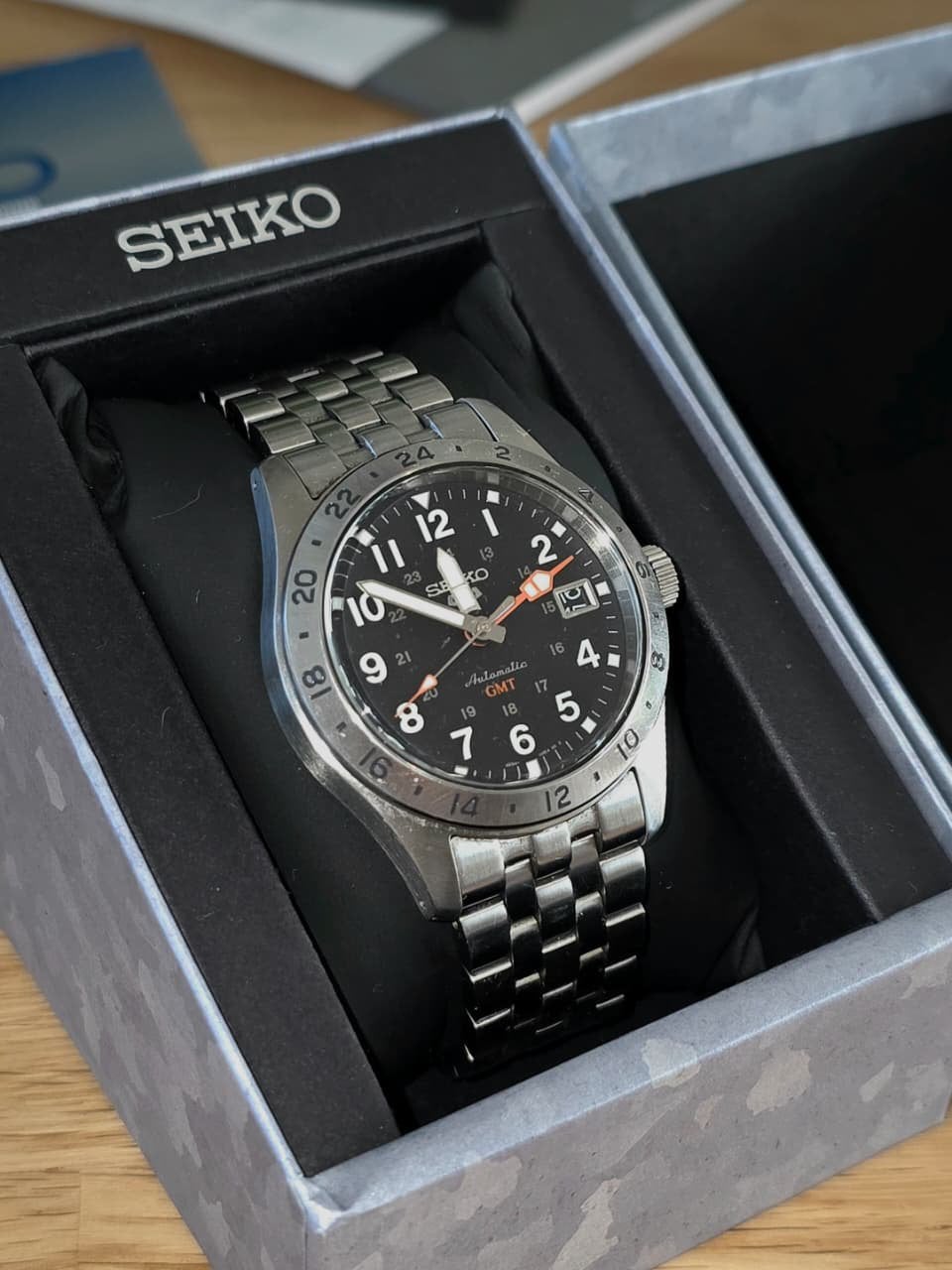Seiko 5 GMT horloge SSK023K1, Staal, Polshorloge, Ophalen of Verzenden, Zo goed als nieuw