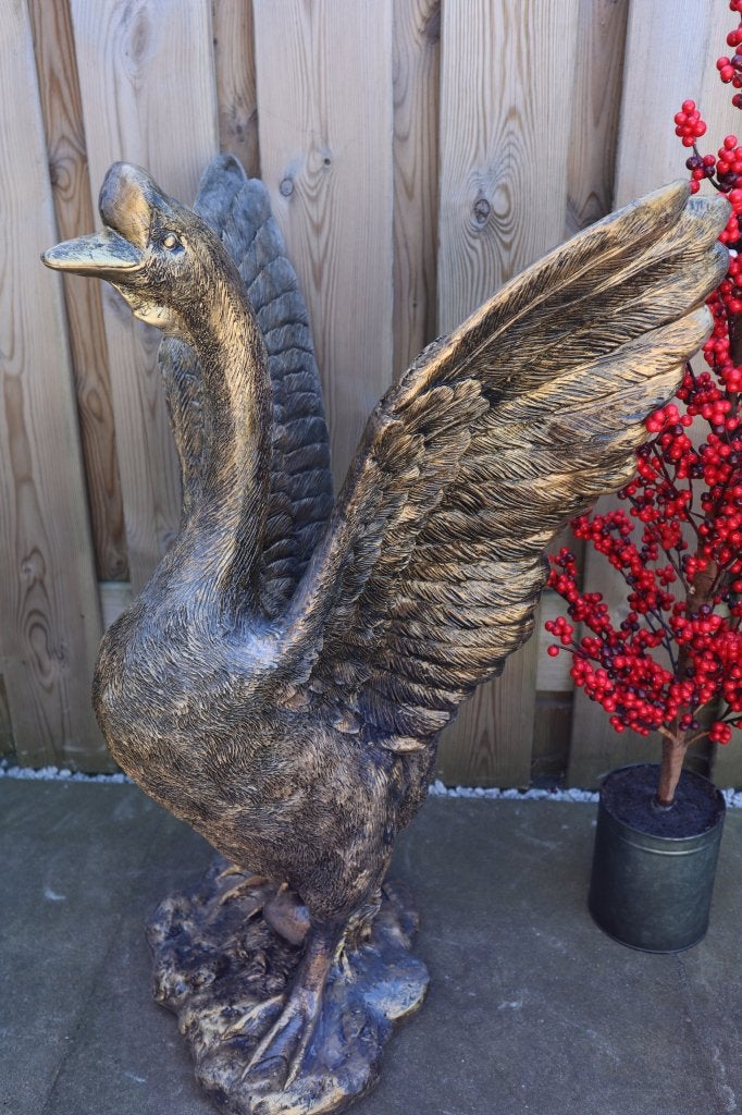 Gans beeld goud 78 cm | Tuinbeeld & woondecoratie, Tuin en Terras, Dierenbeeld, Kunststof, -, -