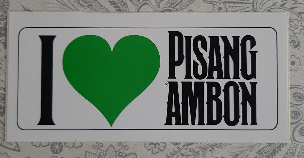 Vintage sticker I ️️️️ Pisang Ambon sterke drank mix drank, Ophalen of Verzenden, Zo goed als nieuw