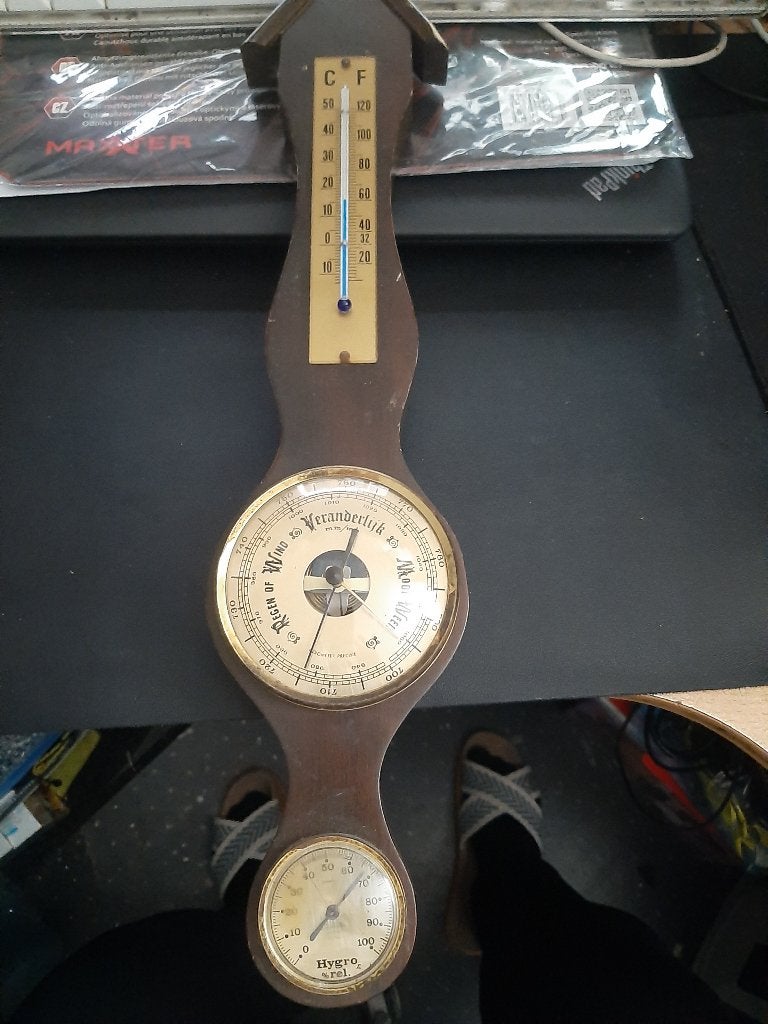 Mooi vintage weerstation, Ophalen of Verzenden, Gebruikt, Weerstation