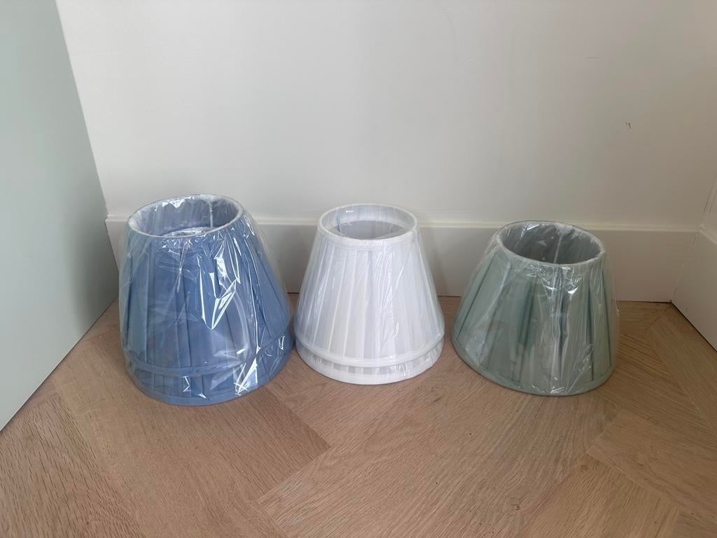 5 x brand new pleated lampshades/geplooide lampenkappen, Ophalen, Nieuw, Overige vormen, Minder dan 25 cm