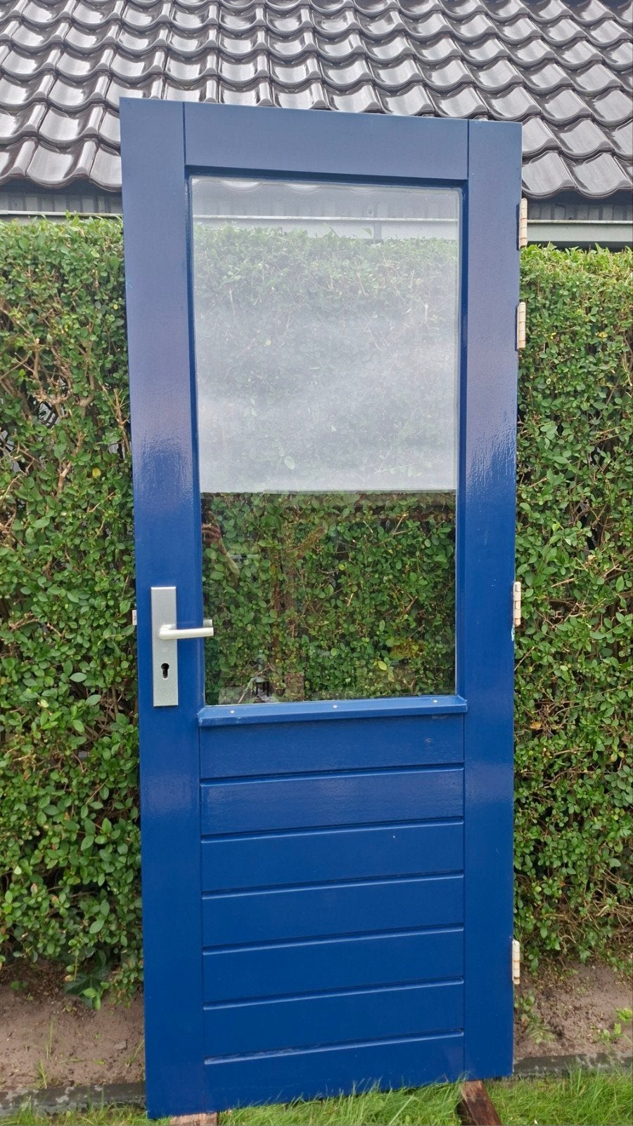 Hardhouten buitendeur!, Ophalen, Gebruikt, Buitendeur, 200 tot 215 cm