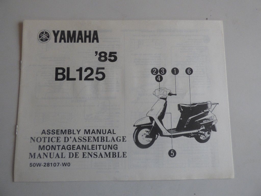 YAMAHA BL125 MONTAGE HANDLEIDING, Ophalen of Verzenden, Yamaha
