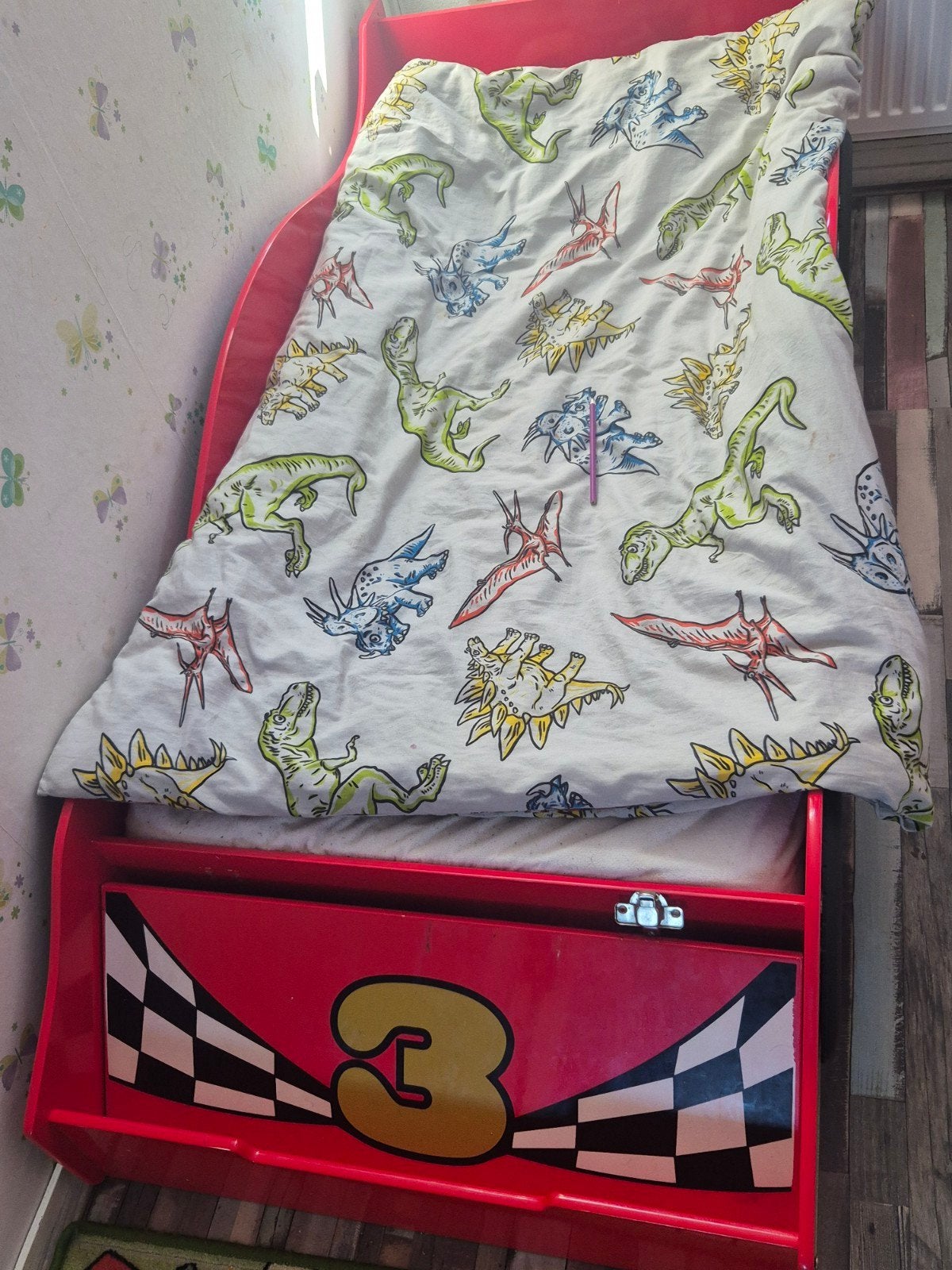 jongens bed, Kinderen en Baby's, Kinderkamer | Bedden, 85 tot 100 cm, Ophalen of Verzenden, Zo goed als nieuw, Matras