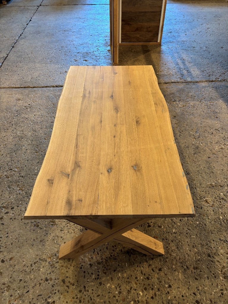 Te koop eiken boomstamtafels - OPRUIMING! - 4 cm dik!, Eikenhout, Rechthoekig, Nieuw, 200 cm of meer