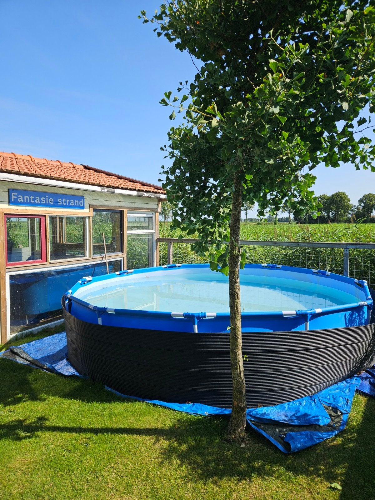 Bestway Steel Pro opzetzwembad met filter en zonneverwarming, Ophalen, Gebruikt, Minder dan 80 cm, Rond