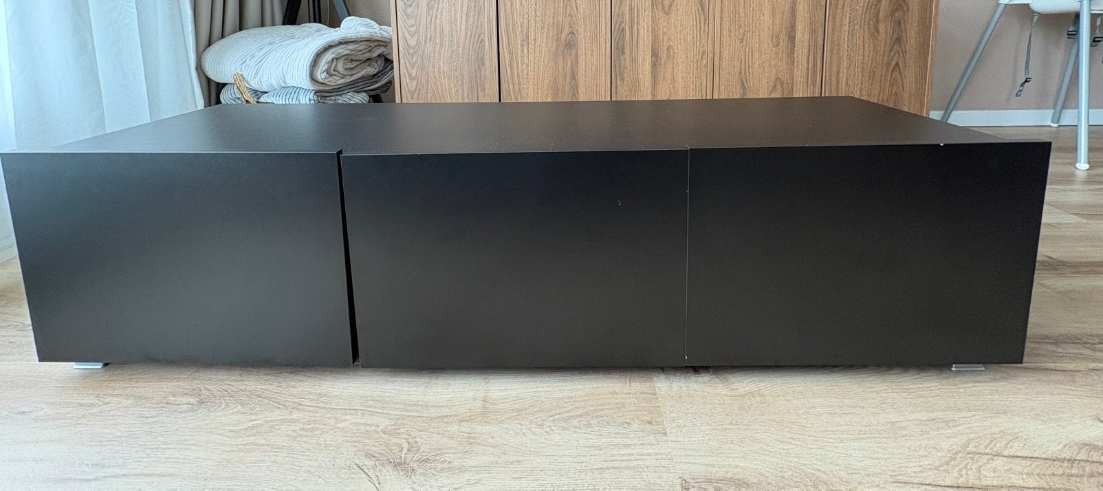 Tv meubel met 3 deuren (zwart), Ophalen, Gebruikt, 25 tot 50 cm, 150 tot 200 cm