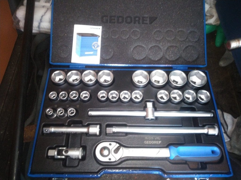 Gedore ratel/ doppenset. Nieuw!!, Doe-het-zelf en Verbouw, Gereedschap | Handgereedschap, Ophalen of Verzenden, Nieuw, Sleutel/ratel