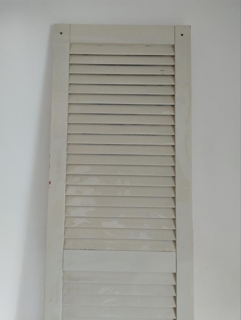 2x Louvre Luiken Wit/Crème Hout . Gratis, Huis en Inrichting, Ophalen, Gebruikt, Hout, Wandbord of Wandpaneel