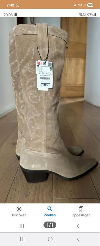Nieuwe Zara cowboylaarzen, maat 39, Kleding | Dames, Schoenen, Hoge laarzen, Nieuw, Ophalen of Verzenden, Zara