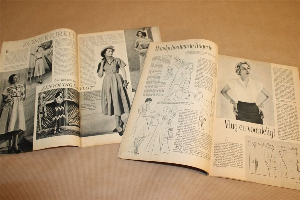 Libelle 1949 & 1951 — Mode En Patronen — Vintage, Boeken, Ophalen of Verzenden, Gelezen, Damesbladen