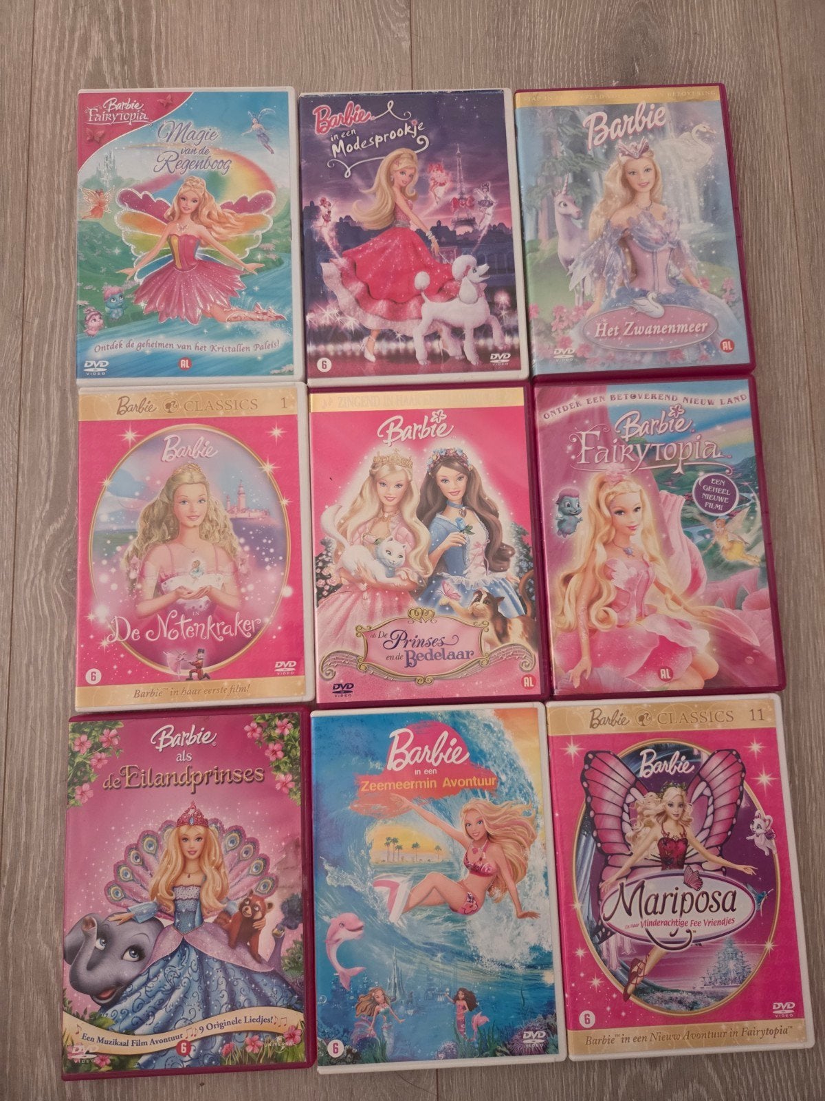 9x dvd's - Barbie, Alle leeftijden, Ophalen of Verzenden, Gebruikt