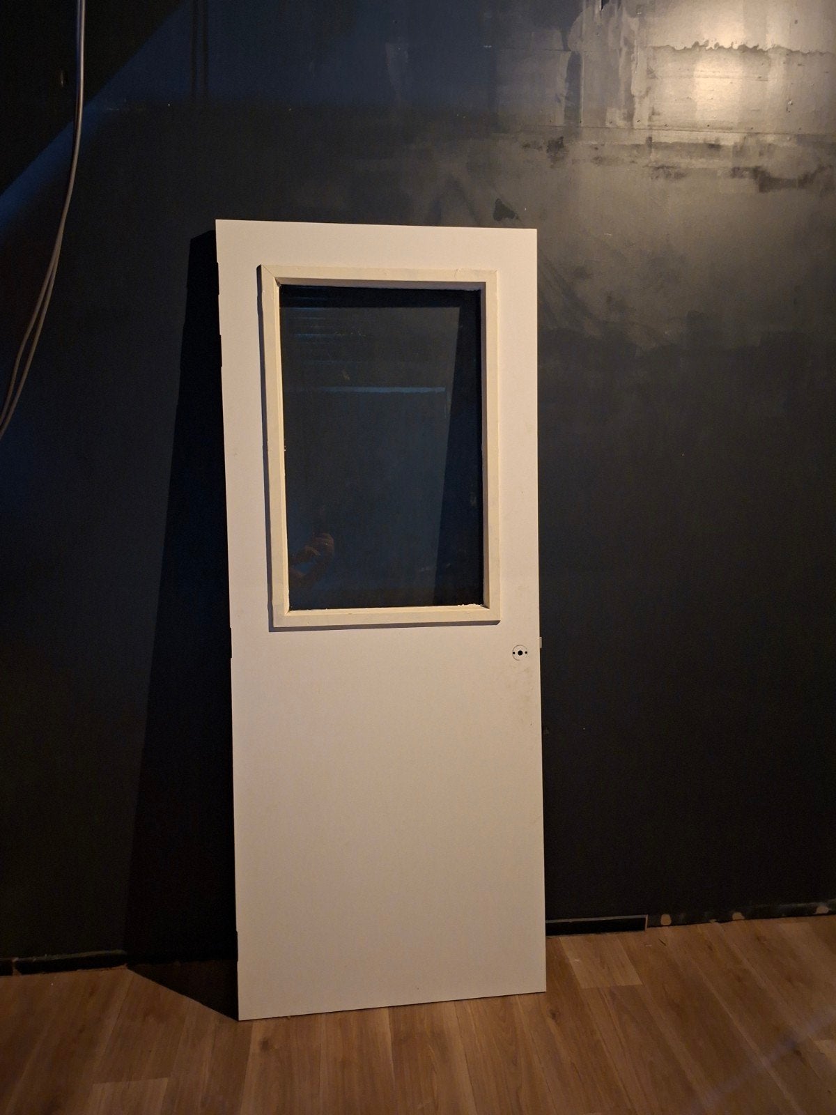 Binnendeur met glas, 93x231cm, linksdraaiend, Ophalen, Gebruikt, 80 tot 100 cm, 215 cm of meer