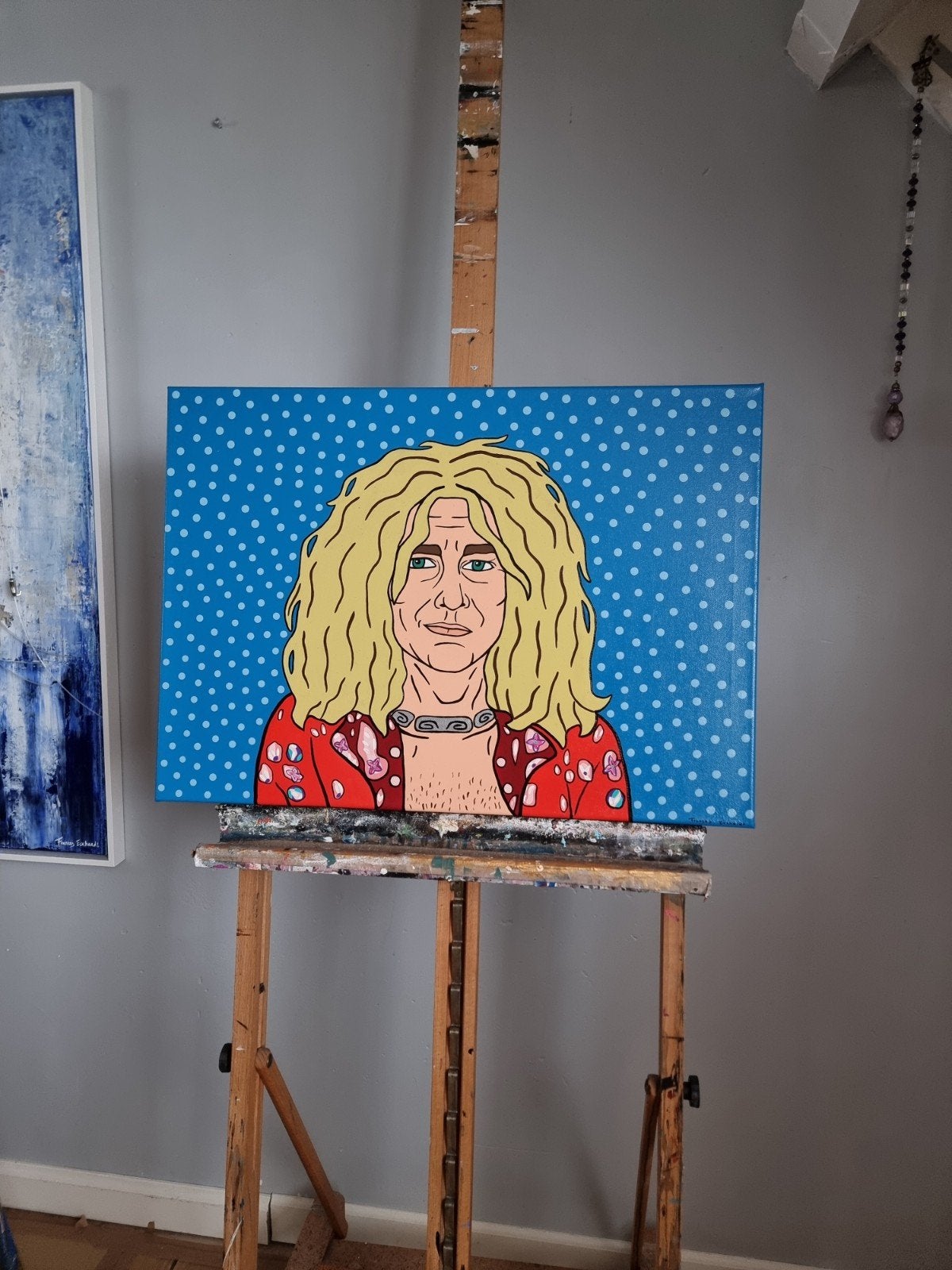 Led Zeppelin Robert Plant pop art schilderij 50x70, Antiek en Kunst, Ophalen of Verzenden