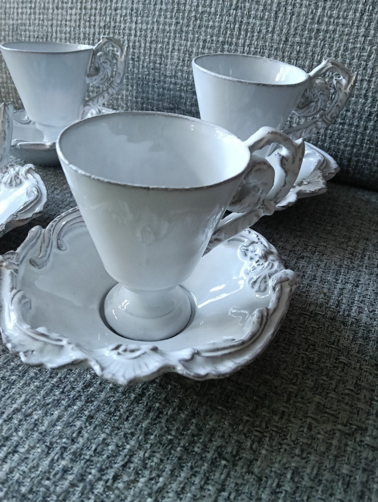 4 kop en schotels Louis XV baroque uitvoering, Ophalen of Verzenden, Overige materialen, Kop en/of schotel