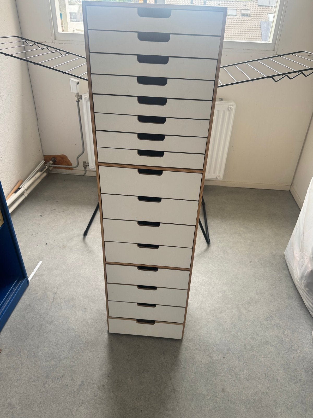 IKEA Sture ladekast met 12 laden - Wit/Hout, Ophalen, Minder dan 50 cm, Gebruikt, 5 laden of meer