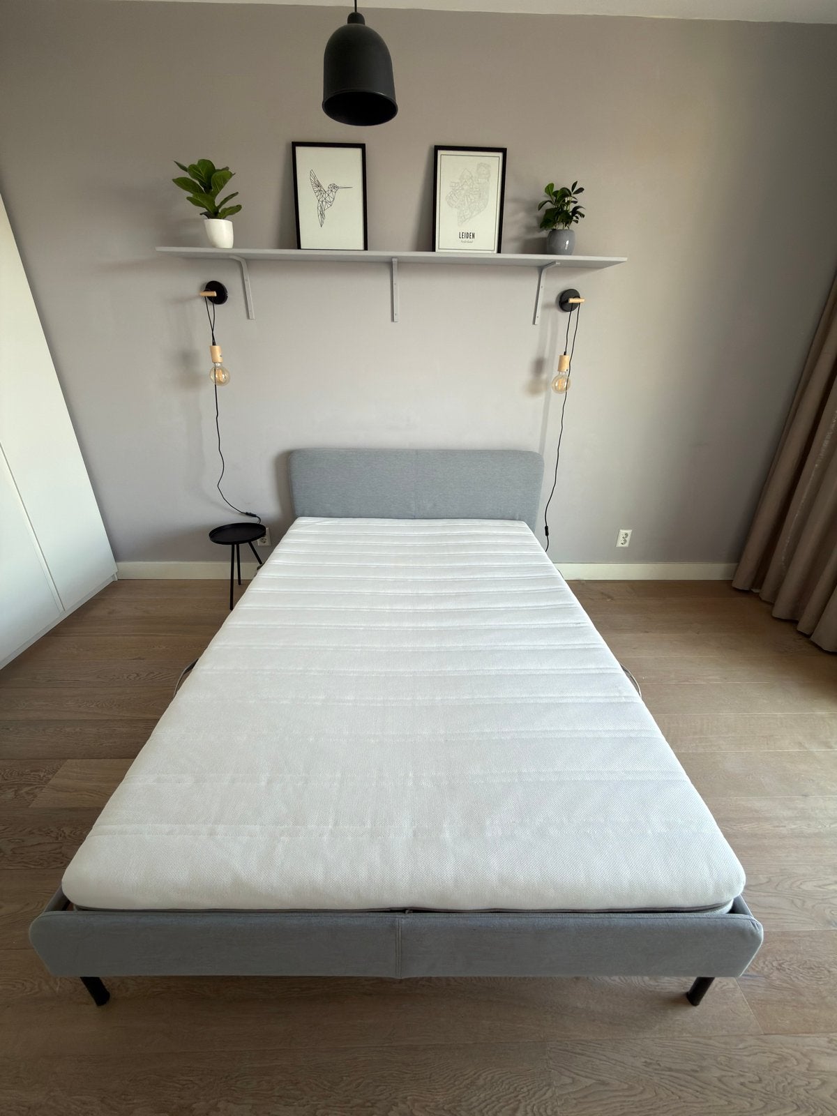 Slattum Ikea bed met matras en lattenbodem, Ophalen, Gebruikt, Eenpersoons, 140 cm
