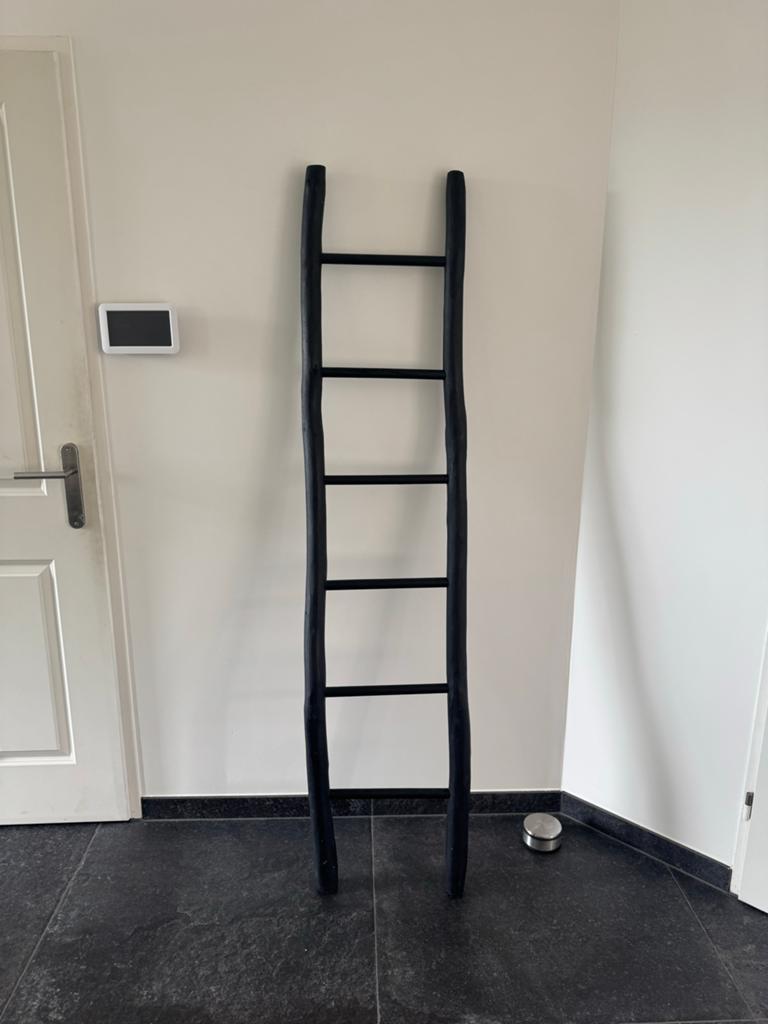 Zwarte houten ladder, Ophalen, Zo goed als nieuw, Ladder, 2 tot 4 meter