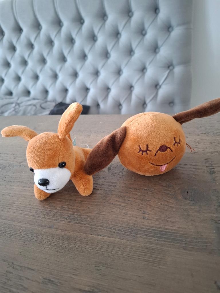 2 kleine honden knuffeltjes, Ophalen of Verzenden, Zo goed als nieuw, Hond