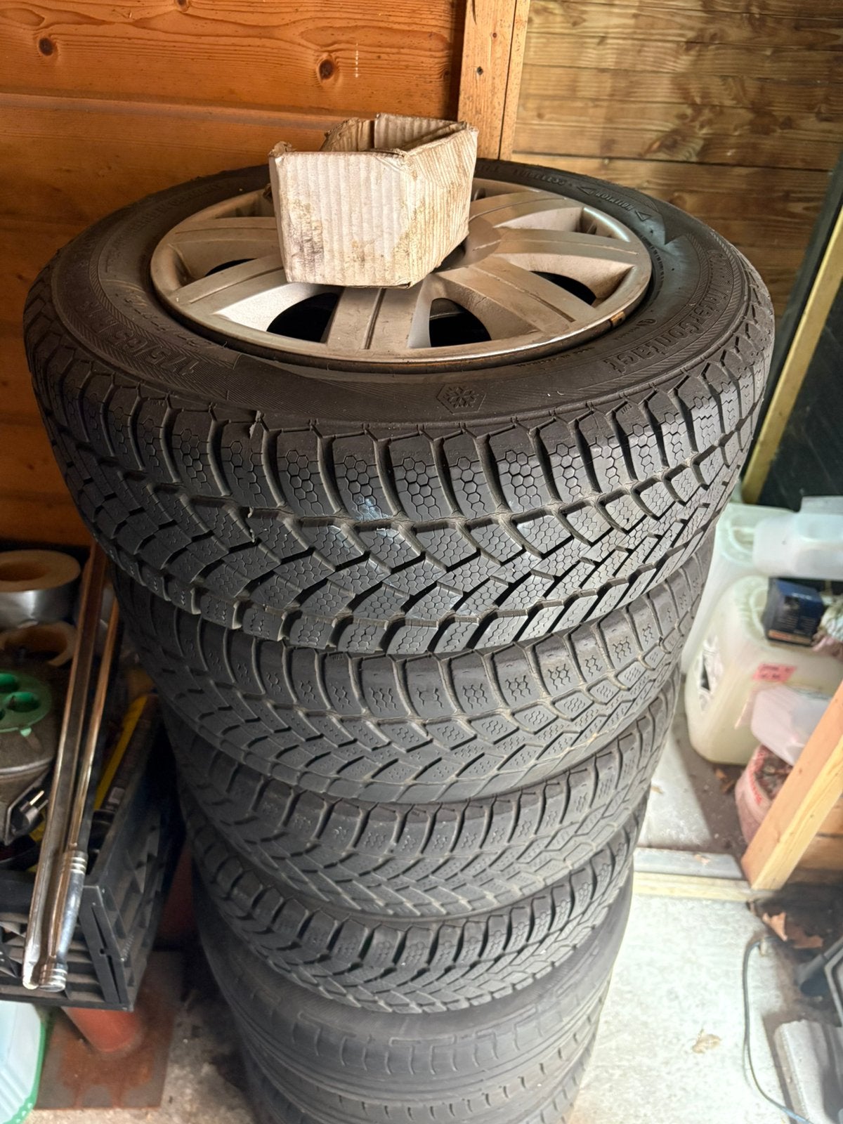Vw polo 6n winterwielen zomerwielen banden 4x100 golf 6n2, Ophalen, Gebruikt