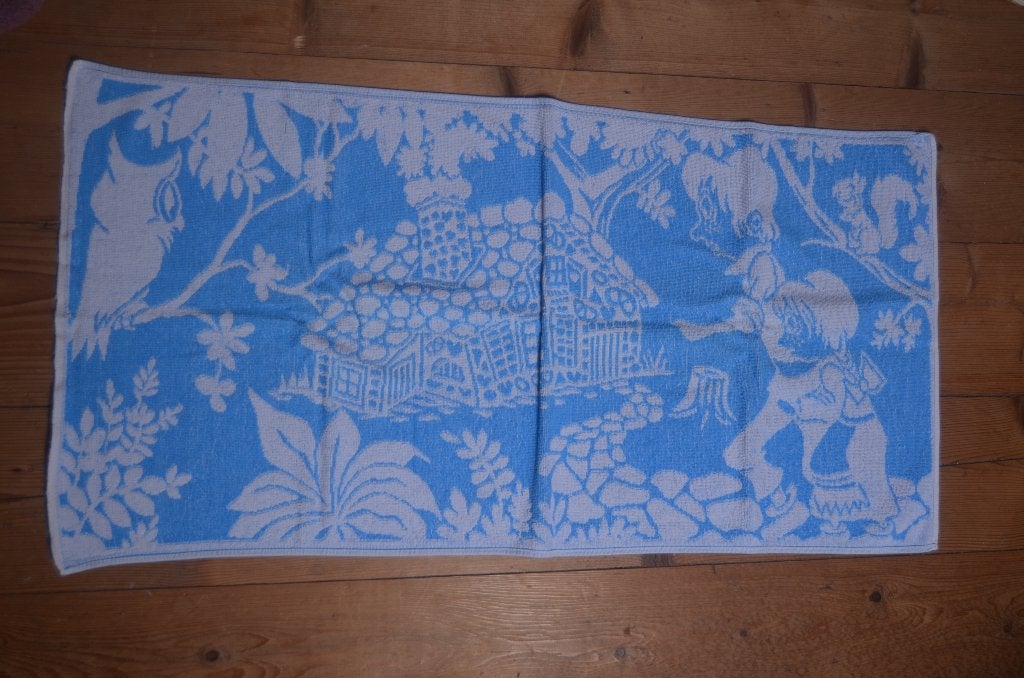 Vintage badhanddoeken / sprookjes & eendjes/ganzen, Huis en Inrichting, Ophalen, Gebruikt, Handdoek