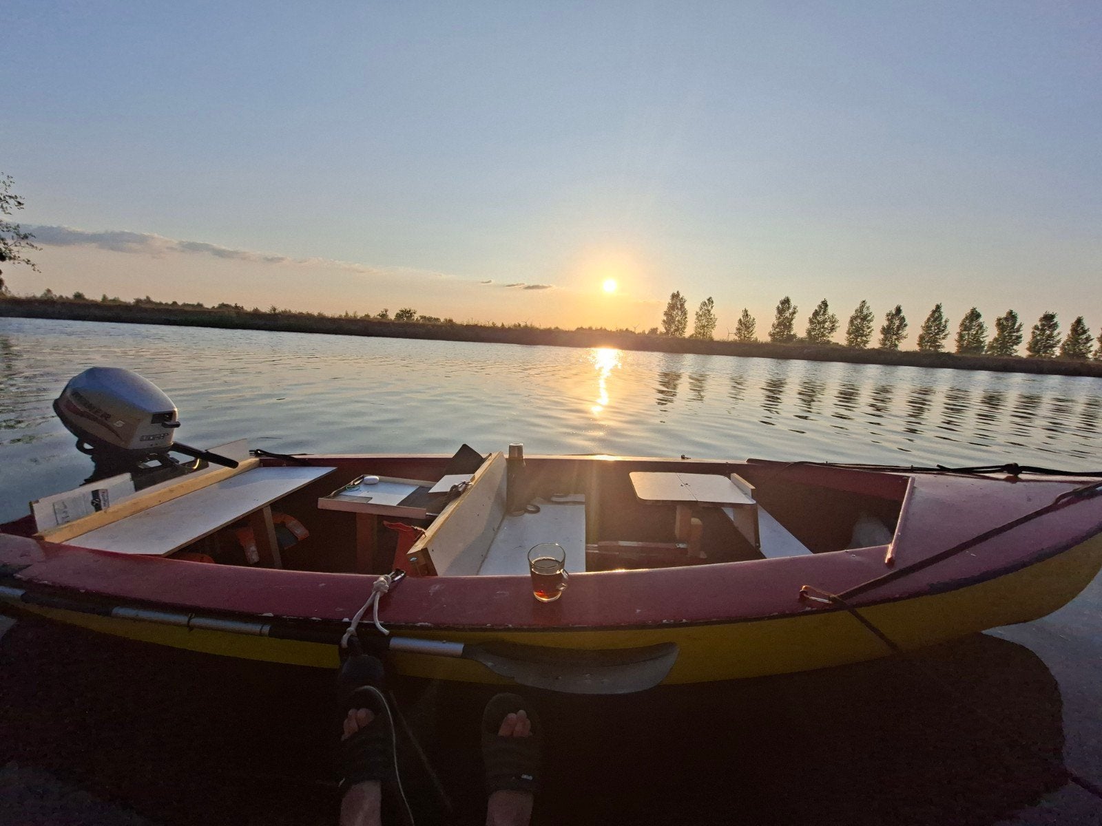 Leuke roeiboot/motorboot met trailer en buitenboordmotor, Ophalen, Gebruikt