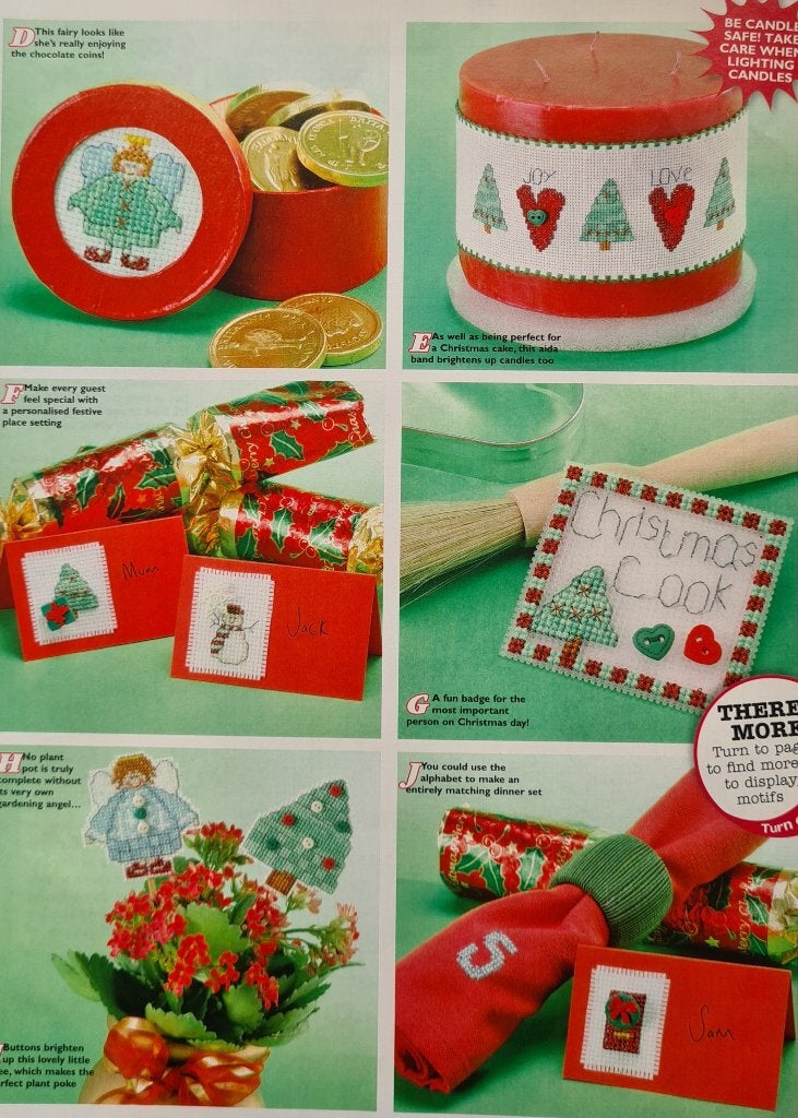 Kerst tafel motiefjes 11 borduurpatronen, Hobby en Vrije tijd, Ophalen, Nieuw, Handborduren, Patroon