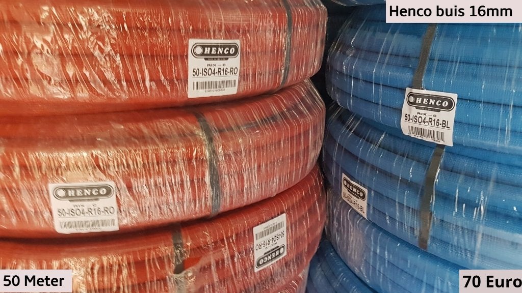 Henco Alpex buis geisoleerd Ø16-Ø20- Ø26 Blauw of Rood 50Mtr, Ophalen, Overige materialen, 6 meter of meer, Overige typen