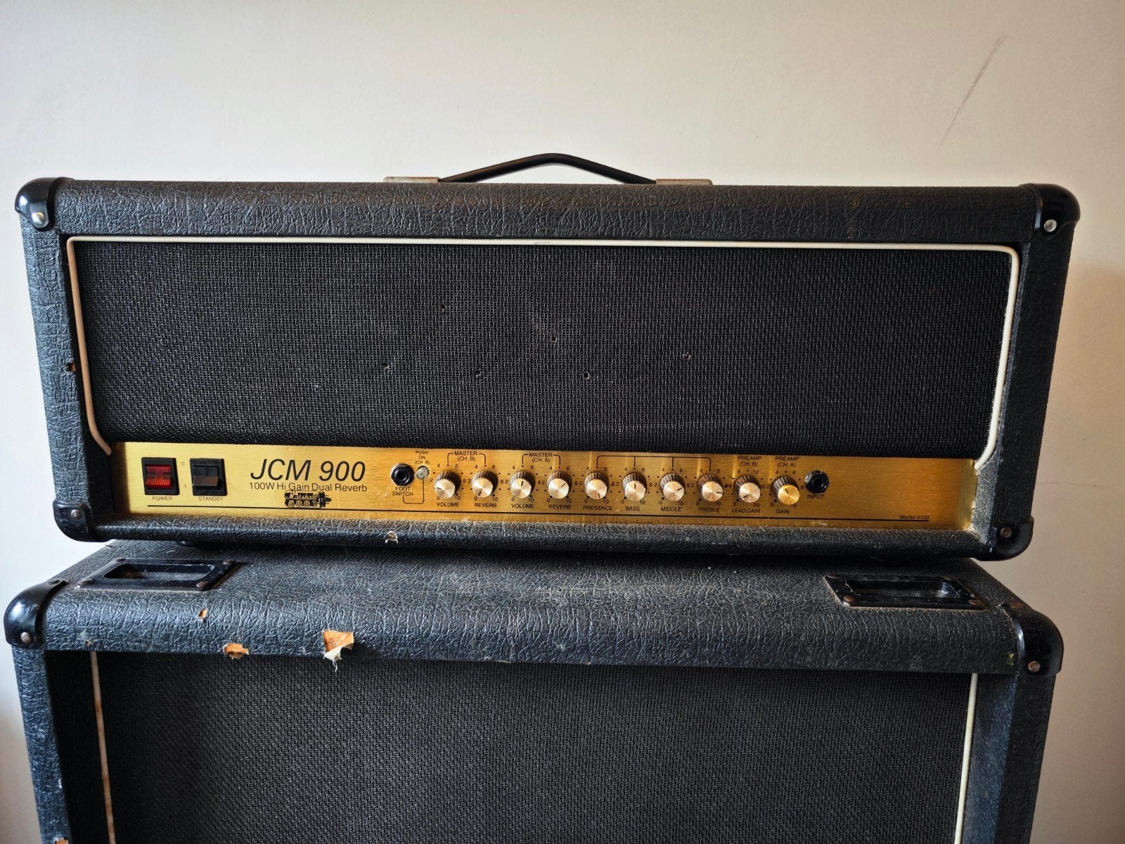 Marschall jcm 900 100w Hi Gain Dual Reverb, Ophalen, Gebruikt, 100 watt of meer