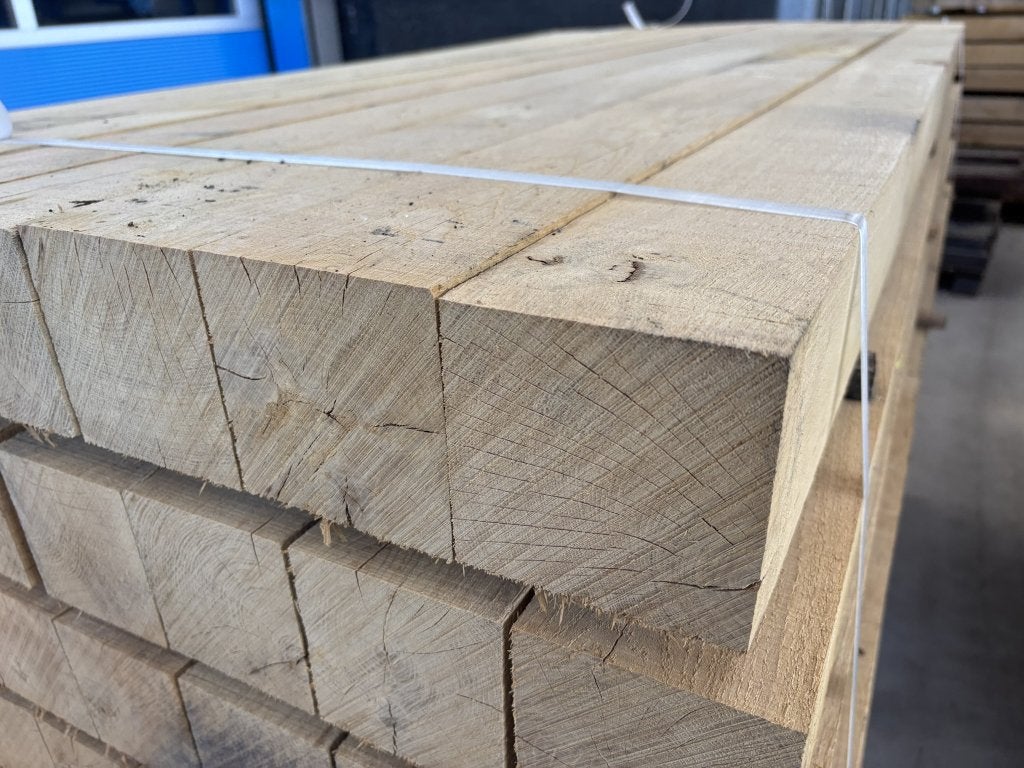 10x10 cm 100x100 mm fijnbezaagde eiken palen qp1