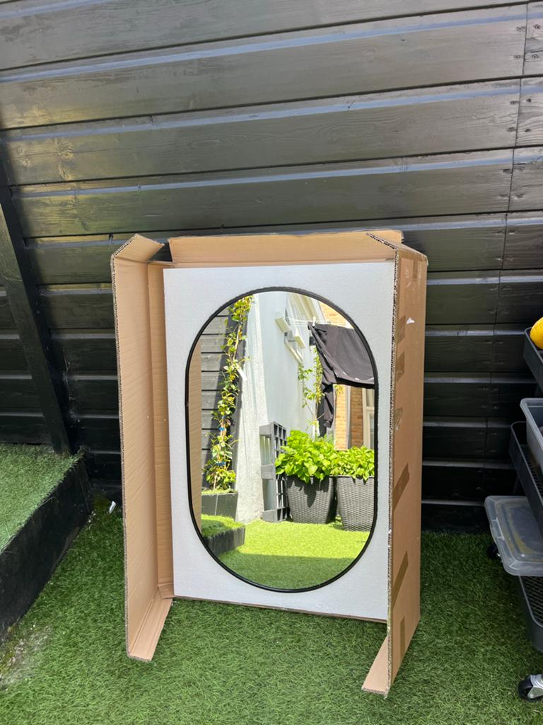 Nieuwe Linda spiegel van Nimara, 80x50 cm, in doos, Ophalen, Nieuw, Minder dan 100 cm, Ovaal
