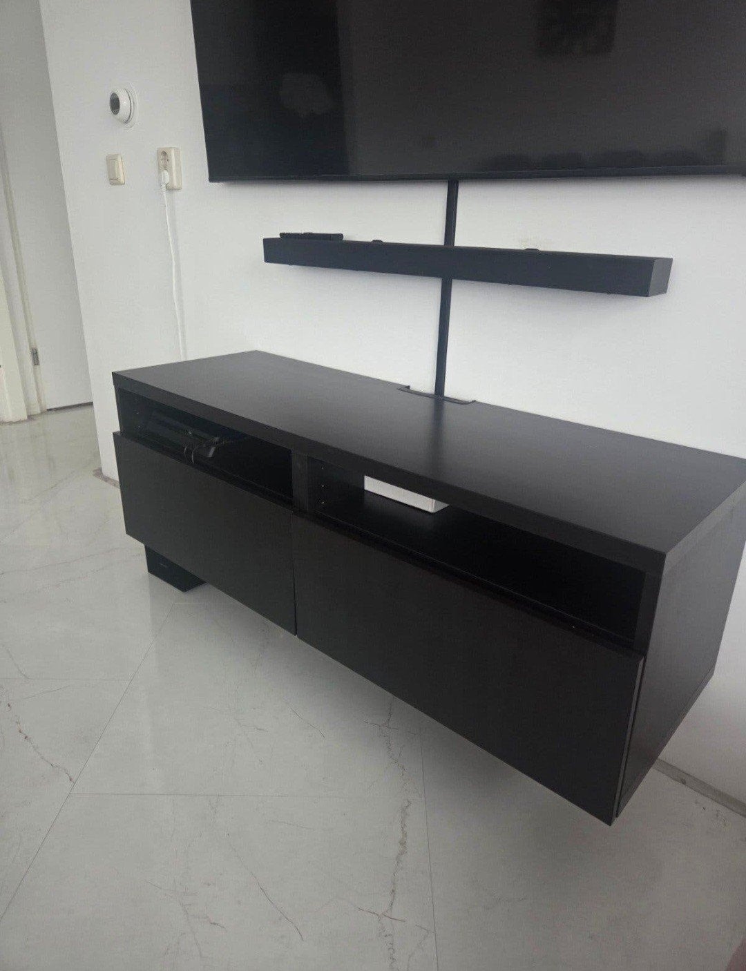 IKEA BESTA TV Meubel Zwart bruin 120cm, Ophalen, 100 tot 150 cm, Zo goed als nieuw, Minder dan 100 cm