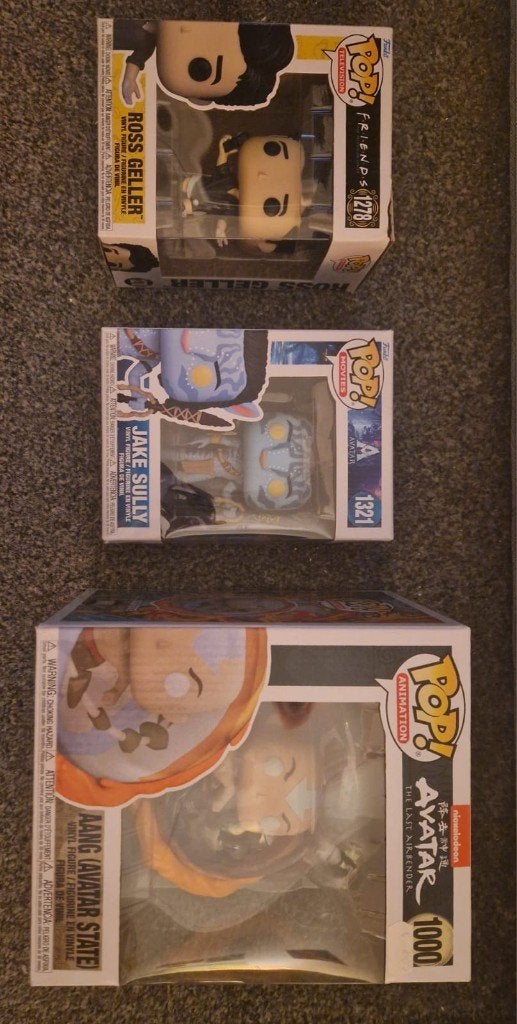 Funko PoP Bundle Avatar Aang, Ross Geller, Jake Sully, Ophalen of Verzenden