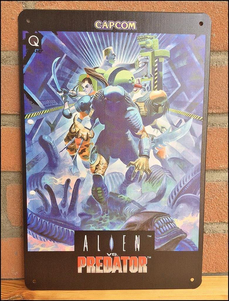 ALIEN vs PREDATOR Capcom retro Arcade Metalen Wandbord, Spelcomputers en Games, Games | Overige, Vechten, 1 speler, Nieuw, Ophalen of Verzenden