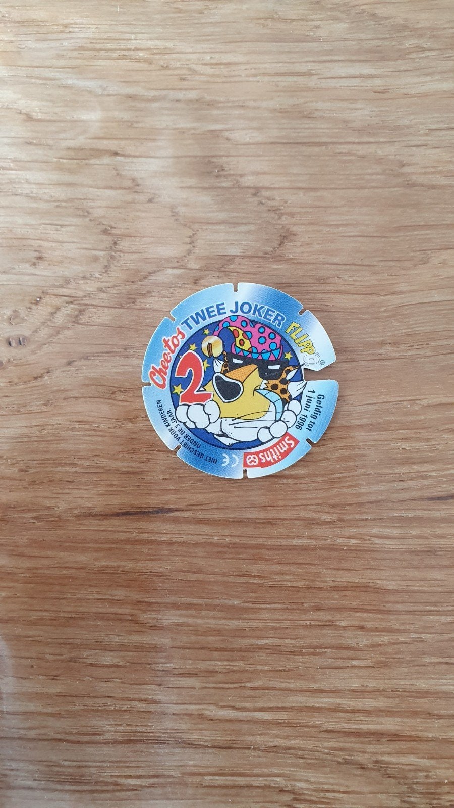 Joker Flippo 2 punten met paarse poot Chester Cheetos Smiths, Verzamelen, Flippo's, Verzenden, Looney Tunes, Losse flippo's