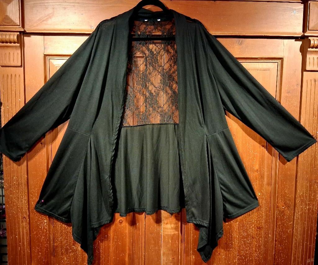 punten vest zwart met kanten rugzijde One Size, Ophalen of Verzenden, Zo goed als nieuw, Zwart, Trui of Vest
