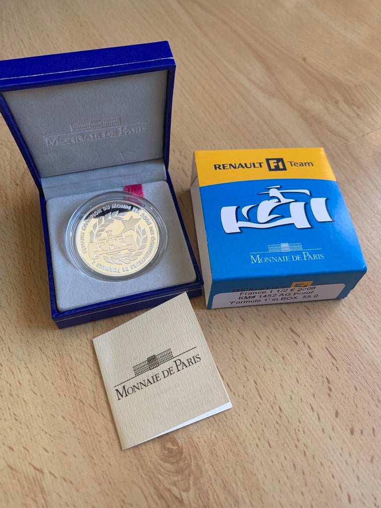 2006 Formule 1 F1 Renault zilveren munt / baar, proof, Ophalen of Verzenden, Zilver