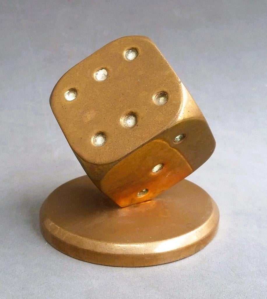 1920-1940Ambachtschool Presse Papier Dobbelsteen Paperweight