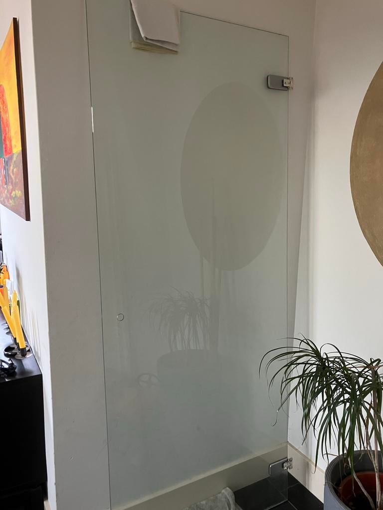 Douchedeur veiligheidsglas 8mm - 88x216cm, Ophalen, 80 tot 120 cm, 160 cm of meer, Zo goed als nieuw