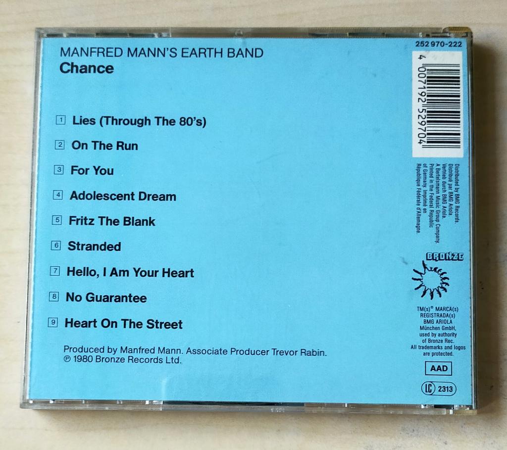 Manfred Mann's Earth Band - Chance CD 1980/19??, Ophalen of Verzenden, Gebruikt, Progressive