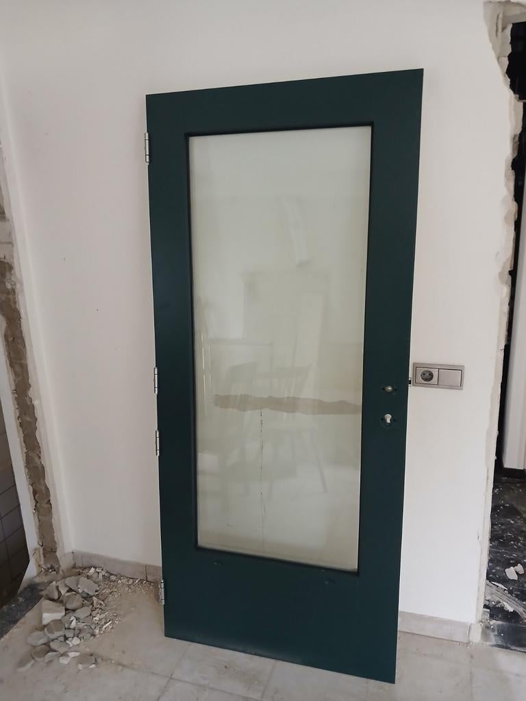 Achterdeur met dubbele glas en driepuntsluiting, Ophalen, Gebruikt, 80 tot 100 cm, Minder dan 200 cm