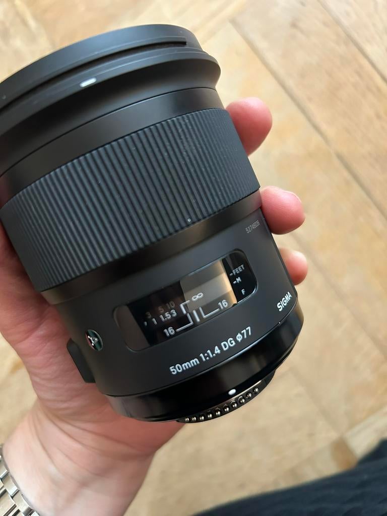 Sigma 50mm F/1.4 DG HSM ART Nikon FX, Audio, Tv en Foto, Fotografie | Lenzen en Objectieven, Ophalen, Zo goed als nieuw, Standaardlens
